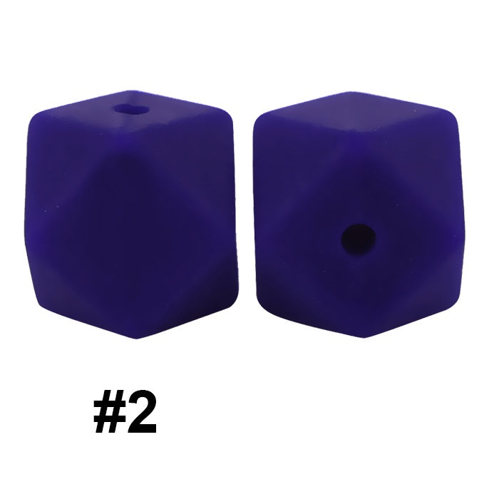 50pcs 14mm Hexagon Silicone Beads Solid Color Variety Options 72
