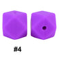 50pcs 14mm Hexagon Silicone Beads Solid Color Variety Options 74