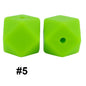 50pcs 14mm Hexagon Silicone Beads Solid Color Variety Options 75