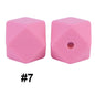 50pcs 14mm Hexagon Silicone Beads Solid Color Variety Options 77