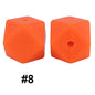 50pcs 14mm Hexagon Silicone Beads Solid Color Variety Options 78
