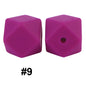 50pcs 14mm Hexagon Silicone Beads Solid Color Variety Options 79