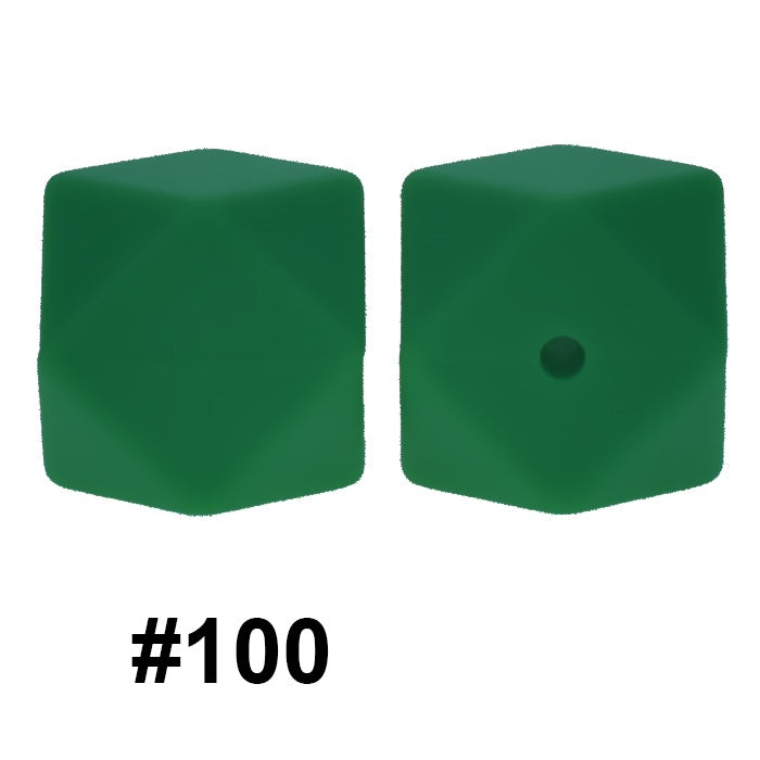 50pcs 14mm Hexagon Silicone Beads Solid Color Variety Options 44