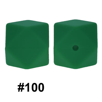 50pcs 14mm Hexagon Silicone Beads Solid Color Variety Options 44