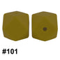50pcs 14mm Hexagon Silicone Beads Solid Color Variety Options 45