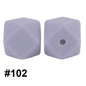50pcs 14mm Hexagon Silicone Beads Solid Color Variety Options 46
