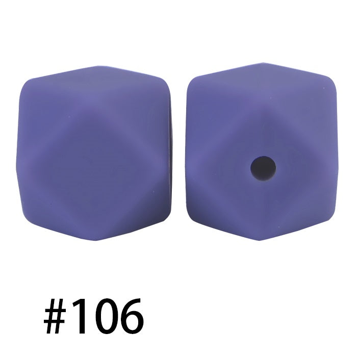 50pcs 14mm Hexagon Silicone Beads Solid Color Variety Options 50