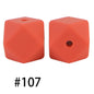 50pcs 14mm Hexagon Silicone Beads Solid Color Variety Options 51