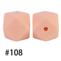 50pcs 14mm Hexagon Silicone Beads Solid Color Variety Options 52