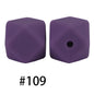 50pcs 14mm Hexagon Silicone Beads Solid Color Variety Options 53