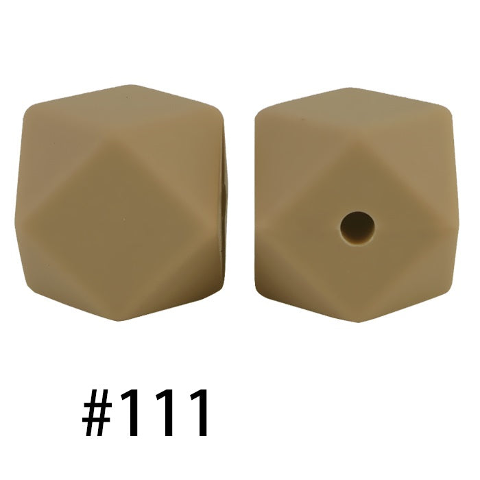 50pcs 14mm Hexagon Silicone Beads Solid Color Variety Options 56