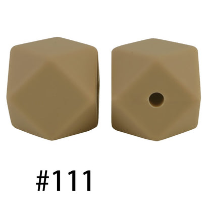 50pcs 14mm Hexagon Silicone Beads Solid Color Variety Options 56