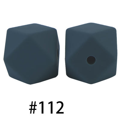 50pcs 14mm Hexagon Silicone Beads Solid Color Variety Options 57