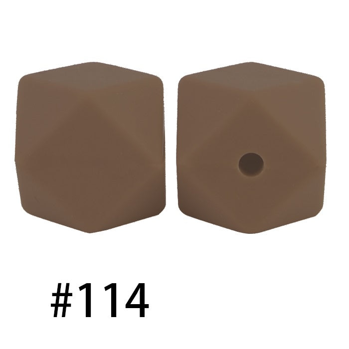 50pcs 14mm Hexagon Silicone Beads Solid Color Variety Options 58