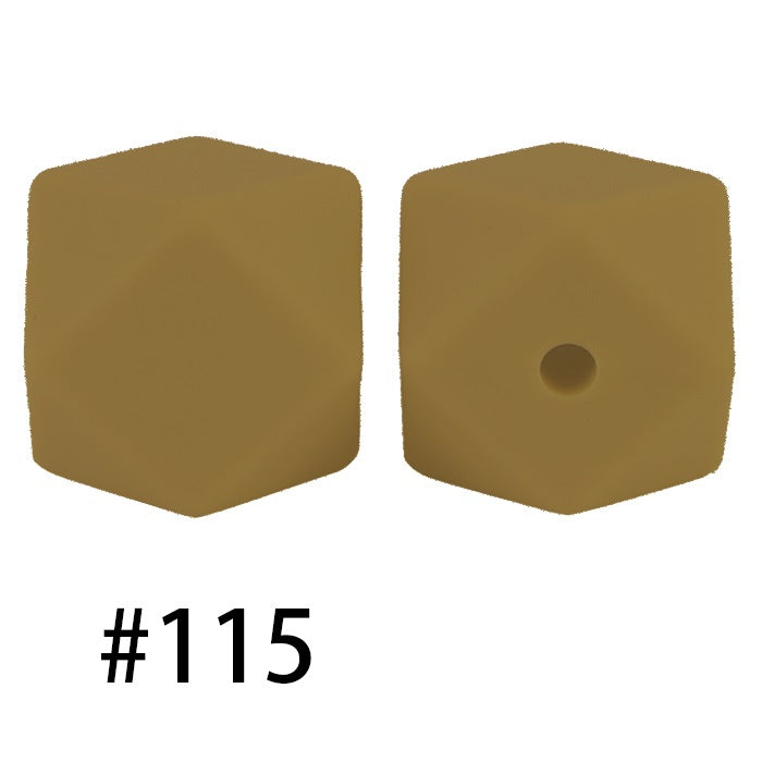 50pcs 14mm Hexagon Silicone Beads Solid Color Variety Options 59