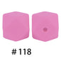 50pcs 14mm Hexagon Silicone Beads Solid Color Variety Options 62