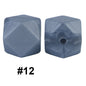 50pcs 14mm Hexagon Silicone Beads Solid Color Variety Options 64