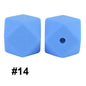 50pcs 14mm Hexagon Silicone Beads Solid Color Variety Options 66