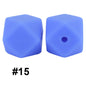 50pcs 14mm Hexagon Silicone Beads Solid Color Variety Options 67