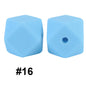 50pcs 14mm Hexagon Silicone Beads Solid Color Variety Options 68