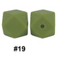 50pcs 14mm Hexagon Silicone Beads Solid Color Variety Options 71