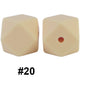 50pcs 14mm Hexagon Silicone Beads Solid Color Variety Options 80