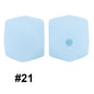 50pcs 14mm Hexagon Silicone Beads Solid Color Variety Options 81