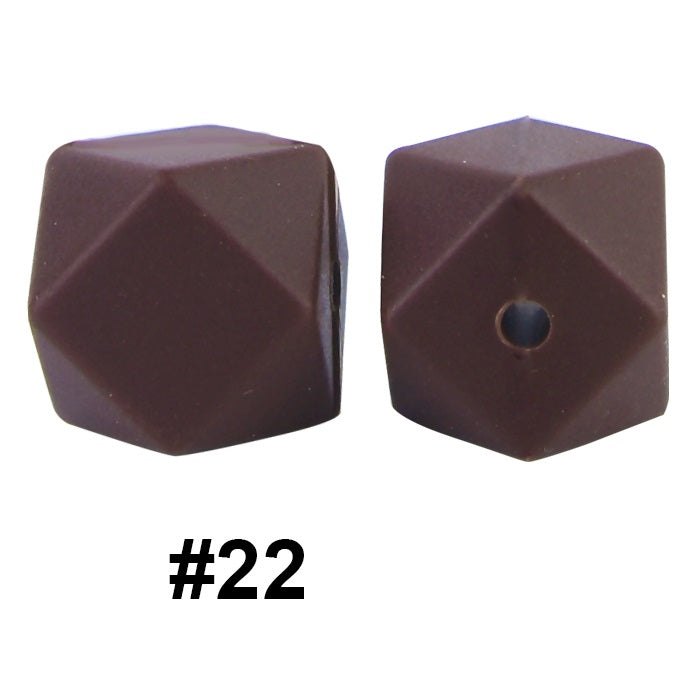 50pcs 14mm Hexagon Silicone Beads Solid Color Variety Options 82