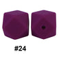 50pcs 14mm Hexagon Silicone Beads Solid Color Variety Options 84