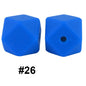 50pcs 14mm Hexagon Silicone Beads Solid Color Variety Options 86