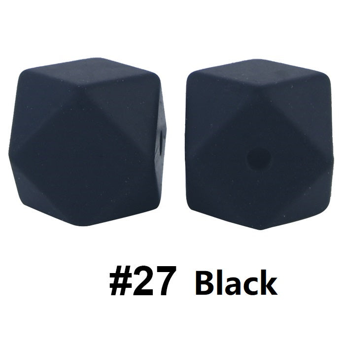 50pcs 17mm Hexagon Silicone Beads Solid Color Bulk Assortment 88