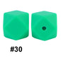 50pcs 14mm Hexagon Silicone Beads Solid Color Variety Options 90