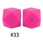 50pcs 14mm Hexagon Silicone Beads Solid Color Variety Options 93