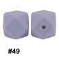50pcs 14mm Hexagon Silicone Beads Solid Color Variety Options 109