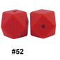 50pcs 14mm Hexagon Silicone Beads Solid Color Variety Options 112