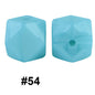 50pcs 14mm Hexagon Silicone Beads Solid Color Variety Options 114