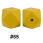 50pcs 14mm Hexagon Silicone Beads Solid Color Variety Options 115