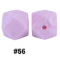 50pcs 14mm Hexagon Silicone Beads Solid Color Variety Options 116
