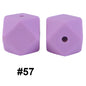 50pcs 14mm Hexagon Silicone Beads Solid Color Variety Options 117