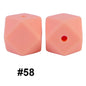 50pcs 14mm Hexagon Silicone Beads Solid Color Variety Options 118