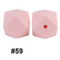 50pcs 14mm Hexagon Silicone Beads Solid Color Variety Options 119