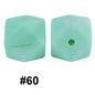 50pcs 14mm Hexagon Silicone Beads Solid Color Variety Options 120