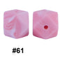 50pcs 14mm Hexagon Silicone Beads Solid Color Variety Options 121