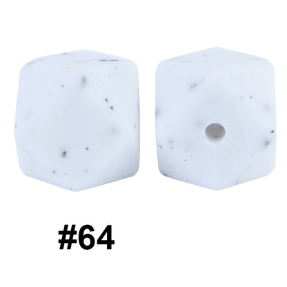 50pcs 14mm Hexagon Silicone Beads Solid Color Variety Options 7