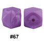 50pcs 14mm Hexagon Silicone Beads Solid Color Variety Options 10