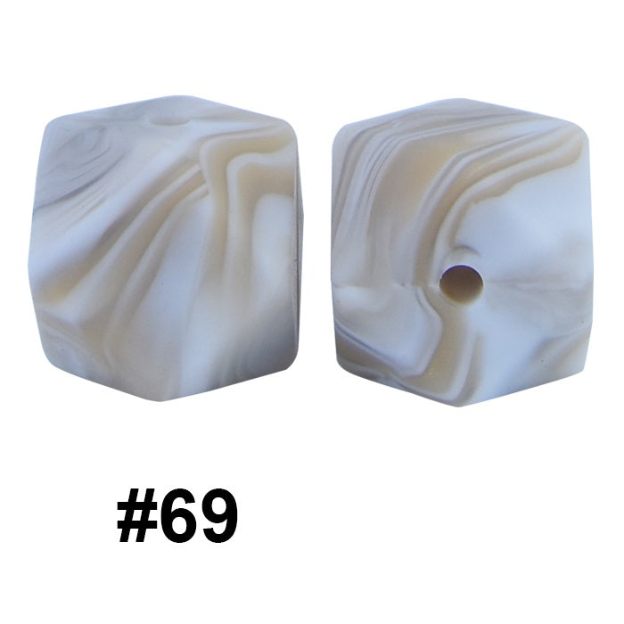 50pcs 14mm Hexagon Silicone Beads Solid Color Variety Options 12