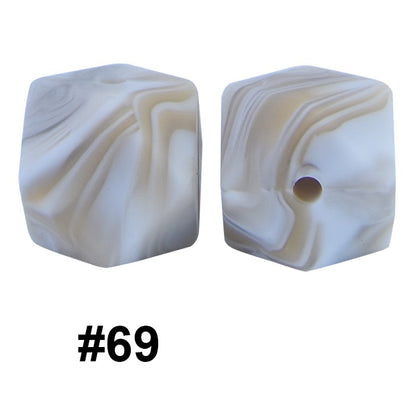 50pcs 14mm Hexagon Silicone Beads Solid Color Variety Options 12