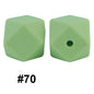 50pcs 14mm Hexagon Silicone Beads Solid Color Variety Options 13