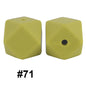 50pcs 14mm Hexagon Silicone Beads Solid Color Variety Options 14