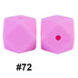 50pcs 14mm Hexagon Silicone Beads Solid Color Variety Options 15